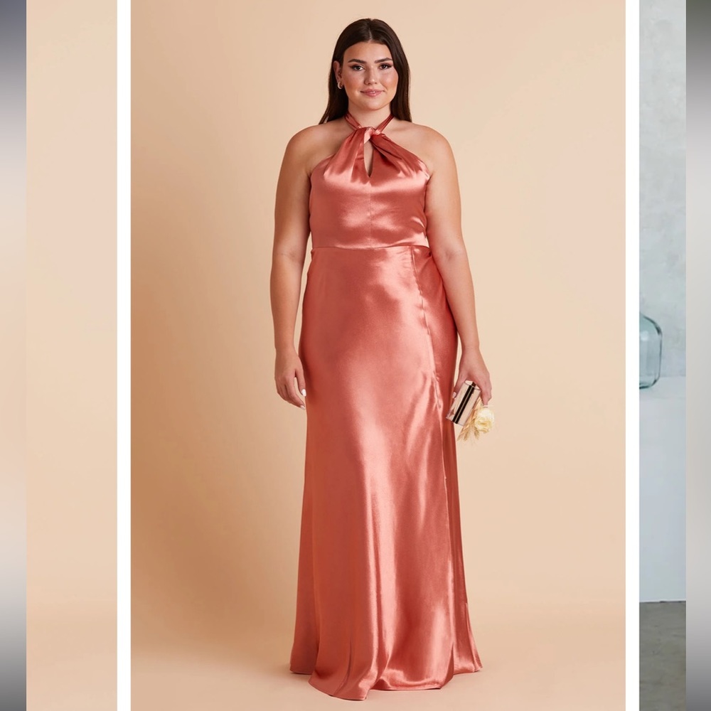 MONICA SATIN DRESS SHINY SATIN TERRACOTTA size 2x